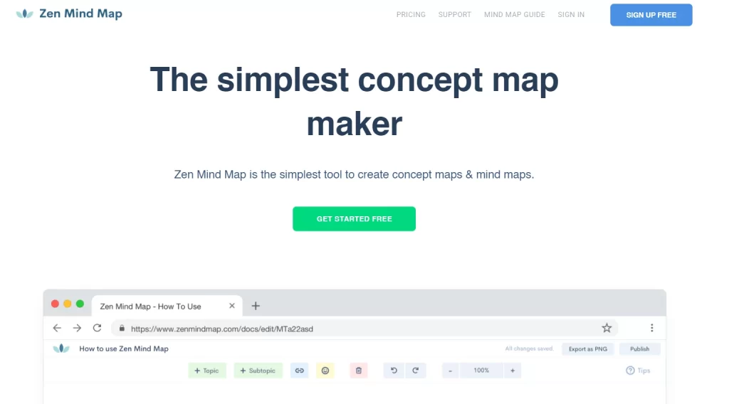 Zen Mind Map - Simple concept map maker for students and individual users 